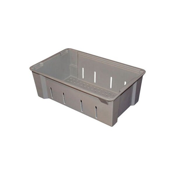 Mfg Tray Stack & Nest Storage Wash Box, 17-7/8 in L x 11-1/4 in W x 6 in H, Gray, Fiberglass 7053485136 - main
